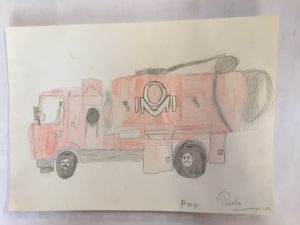 camion hydrocureur déssiné par PAOLA 10 ans
